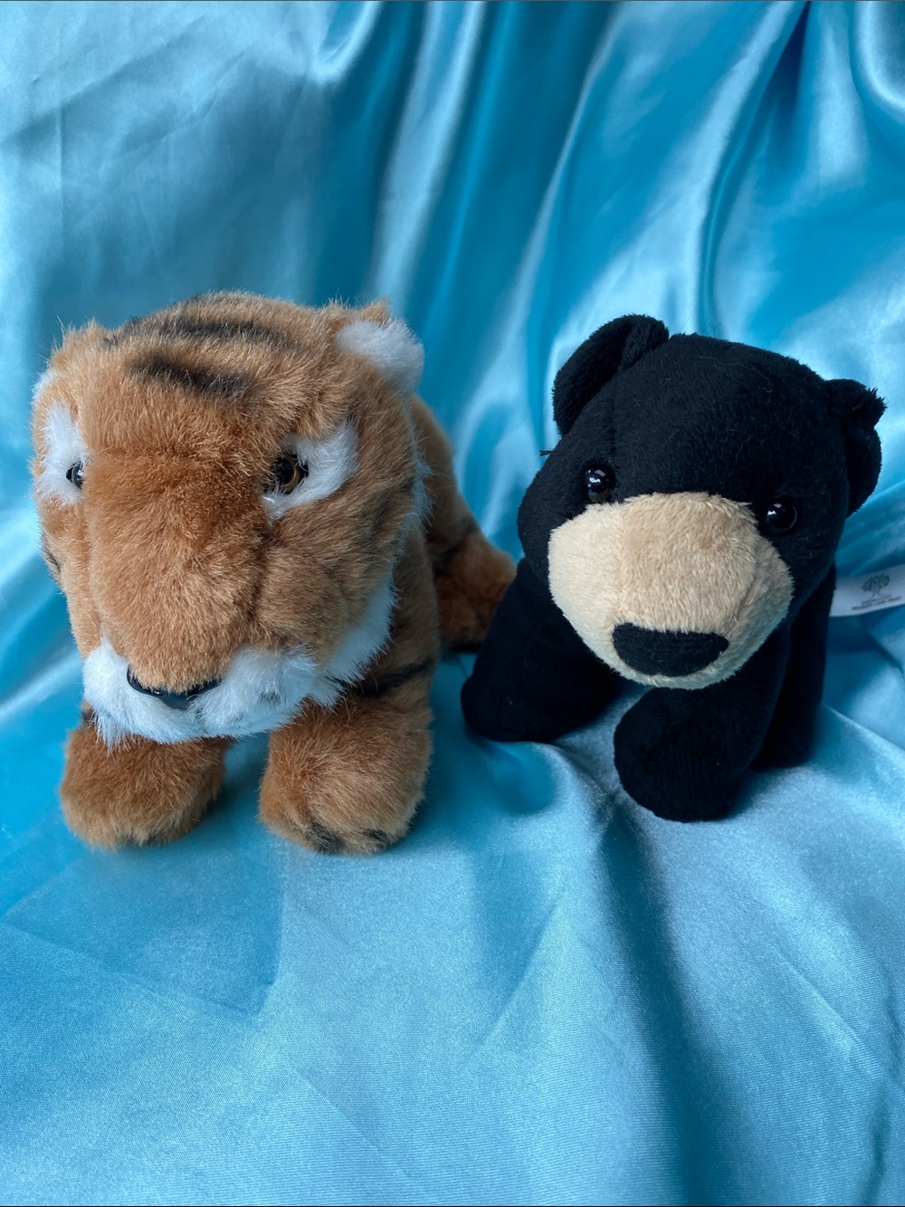 Gund Brown Tiger and Black Bear Plush Animals Bundle
